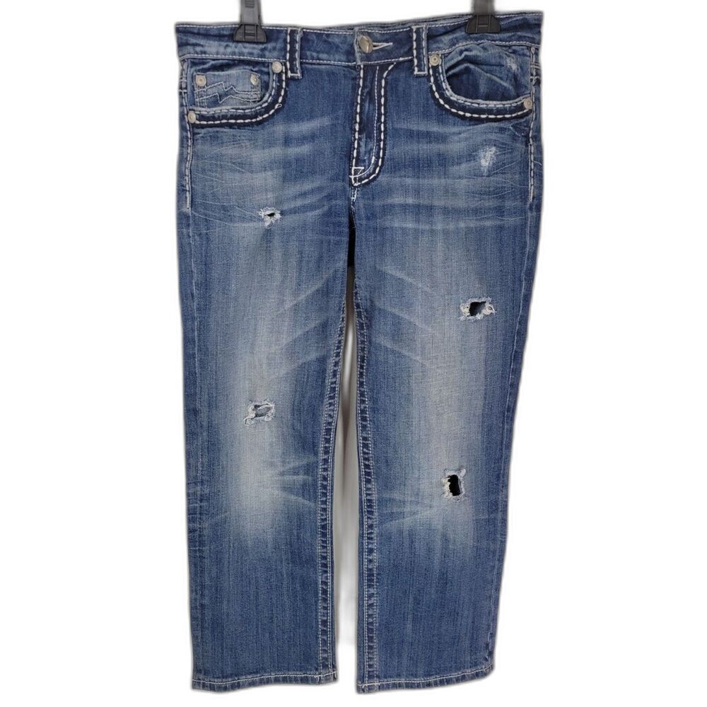 Miss Me Distressed Cropped Capri Boyfriend Jeans